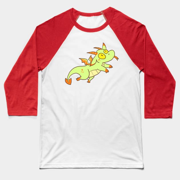 Cute Baby Green Dragon Baseball T-Shirt by sky665